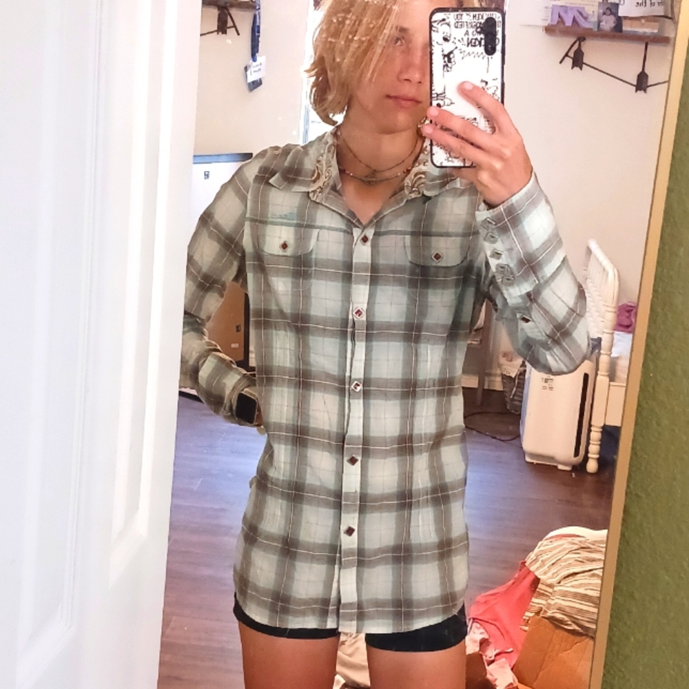 Stetson vintage y2k blue plaid top